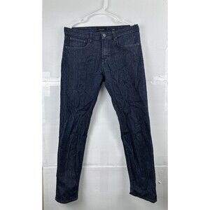 Massimo Dutti Men's Tapered Fit Dark Wash Jeans Size 31 Made in Morocco